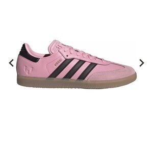 NWT and box Adidas Pink/black soccer Messi Samba